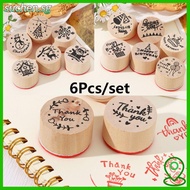 SUCHENSG 6pcs/set Blessing Greeting Words DIY Albums Stationery Thank You Happy Birthday Painting Dr