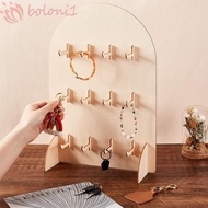 [COD] Earring Display Rack, Wooden Arch Jewelry Storage Rack, Multifunctional Hook Style 3 Layers De