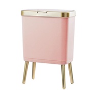 Procade Bathroom Trash Can with Lid, 4 Gallon Pink Garbage Can, Tall Plastic Trash Bin with Push But