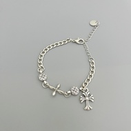 Hot Girl Cross Titanium Steel Bracelet Trendy Male Trendy Female Niche Crow Design High-End Feeling 