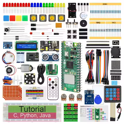 Freenove Ultimate Starter Kit for Raspberry Pi Pico 1 2 W 2W, Python C Java Code, 767-Page Tutorial,