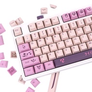134 Keys Pink Purple Keycaps, PBT Custom Keycaps Low Profile Keycaps Cherry Profile Keycaps, Cherry 