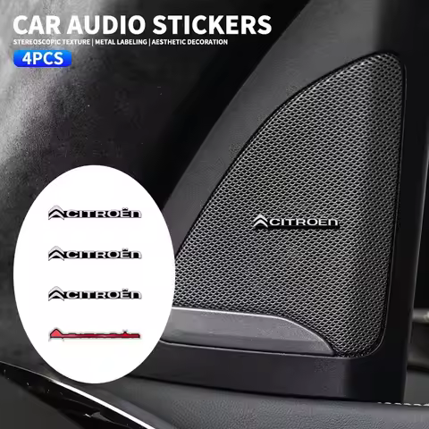 4pcs Car Audio Decorate 3D Metal Emblem Sticker For Citroen C1 C2 C3 C4 C5 C8 Berlingo Xsara Picasso