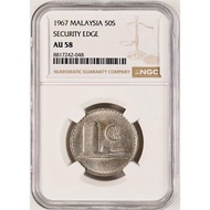 1967 Parlimen 50sen SE (KeyYear 关键年份) NGC AU58