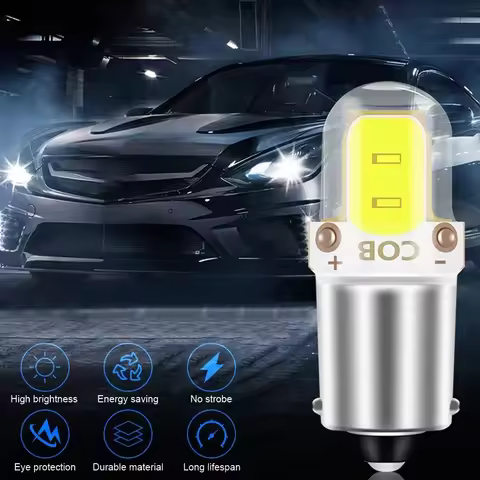 2/10PCS 2 COB LED Bulb BA9S LED T4W H6W LED CANBUS Car Interior License Plate Light Marker Reading A