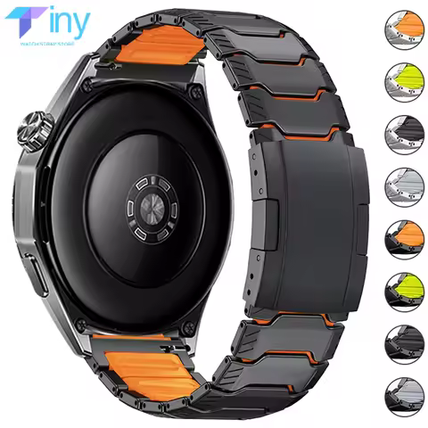 22mm Titanium Strap for Huawei Watch GT6 6Pro GT5 4Pro 46mm Metal Mecha Silicone Bracelet for Redmi 