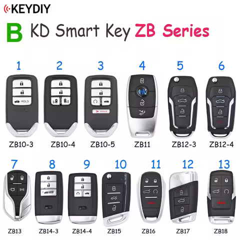KEYDIY Original KD ZB Smart Key ZB10 ZB12 ZB13 ZB14 ZB15 ZB16 ZB18 ZB17 Series Remote Control for KD