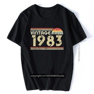 classic vintage 1983 t shirt men pre-shrunk cotton 37th 37 years old birthday tee short sleeve sunse