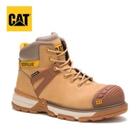 Caterpillar ด้านบนป้องกัน Smash หัวเหล็กคอมโพสิตความปลอดภัยรองเท้ารองเท้า CAT รองเท้าหนังแท้สีเทาป้อ