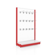 Kefva ชั้นแขวนสินค้า ฮุกแป้น PP 15 ชิ้น ขนาด 30 cm + 1 แผ่นฐาน หลังตาข่าย หน้าเดียว สูง120-150cm ชั้