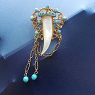 Vintage Jewelry 西洋古董飾品 浪漫 維多利亞式 牛角 別針