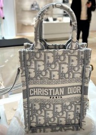 Dior mini book tote bag 灰色老花