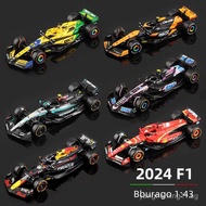 Bburago 1:43 2025 F1 Miniature Alloy Model Diecast Formula Racing Toys McLaren MCL38 Mercedes W15 Fe
