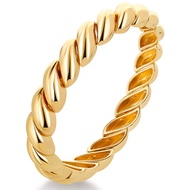 Twisted Thin or Chunky Bangle Bracelet in 14K Gold Plated, Stretchable Elastic Bracelet Couples Love