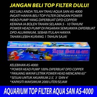 (FREE 8 Items) 2.5-4ft TANK USE AQUA SAN AS-4000 AQUARIUM TOP FILTER WITH POWER HEAD MADE FROM 100% 