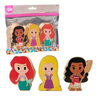 Just Play Disney Wooden Toys 3-Piece Figure Set with Rapunzel, Ariel, and Moana, Officially Licensed