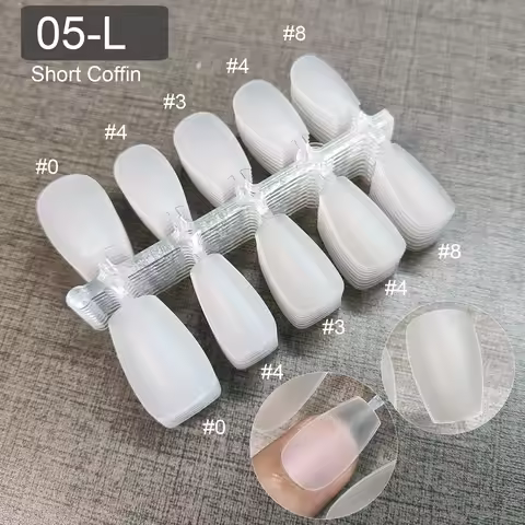 False Nail Refill Pack XS S M L Options 100 Pieces Short Coffin Fake Nail Tips Matte Tracless Full C