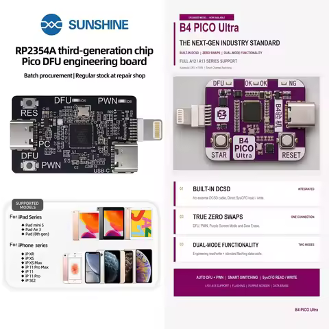 B4 PICO Ultra 2 DFU PR2350 RP2350A RP2454A PICO Engineering Box DFU Mode Tool For iPhone A12/A13 IOS