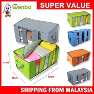 Wenbo Kotak Simpanan 65L Clothes Storage Box Large Capacity Foldable Receive Box Bamboo Charcoal Org