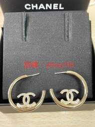 [正品95成新] Chanel 22P 雙C Logo環形耳環 Chanel 耳環