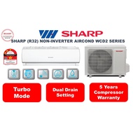 Sharp Basic Non-Inverter (R32) Aircond 1.0HP AHA/AUA9WCD2, 1.5HP AHA/AUA12WCD2, 5 Years Compressor Warranty