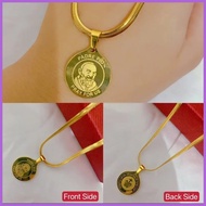 ❤ ✸ ㍿ 【No Box】PADRE PIO Necklace Stainless Steel Gold padre pio necklace for women for men