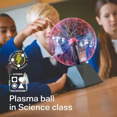 3/4/5/6/8 Inch Magic Plasma Ball Lamp LED Atmosphere Night Light Only Touch Sensitive Glass Plasma L