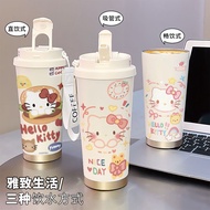 316 Stainless Steel Thermos Cup Straw Cup Large Capacity Coffee Cup Girls Water Cup with Straw Large