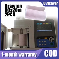 1Roll / 2 Roll 80mm*20M Medical Chart Paper Kertas ECG for 3 Channel ECG Machine ECG Paper