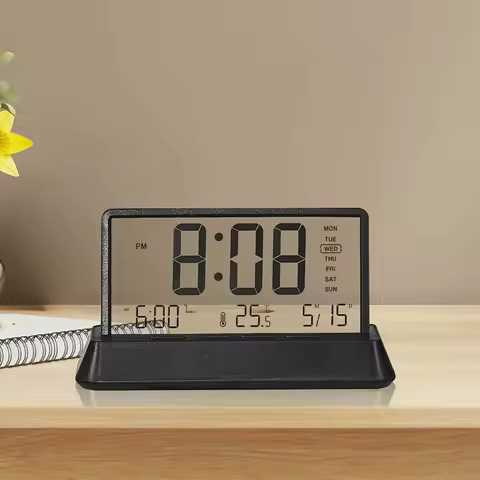 Xiaomi LCD Digital Alarm Clock Transparent Date Week Temperature Display Three Alarms 24H Snooze Tab