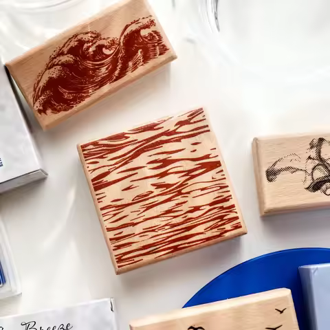 Sea Breeze Gentle Breeze Series Wooden Stamp DIY Diary Retro Scrapbook Decorative Stamp
