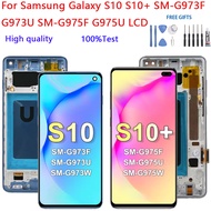 For Samsung Galaxy S10 S10+ SM-G973F G973U SM-G975F G975U LCD Display Touch Screen Digitizer Assembl