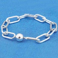 Original Me Link Snake Chain Pattern Circular Clasp Bracelet Bangle Fit 925 Sterling Silver Bead Cha