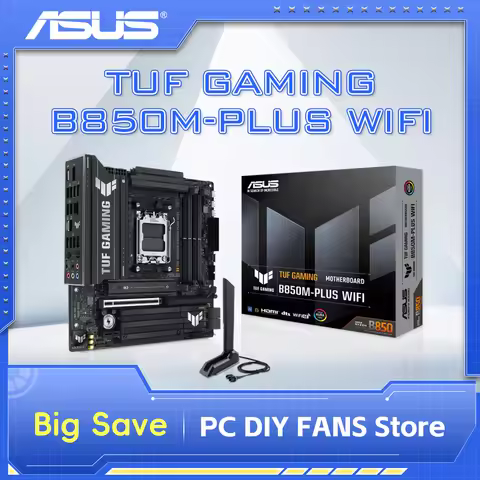 ASUS TUF GAMING B850M-PLUS WIFI AMD B850 DDR5 PCIe 4.0 Socket AM5 Support 7800X3D/8400F/8700F/9600X/