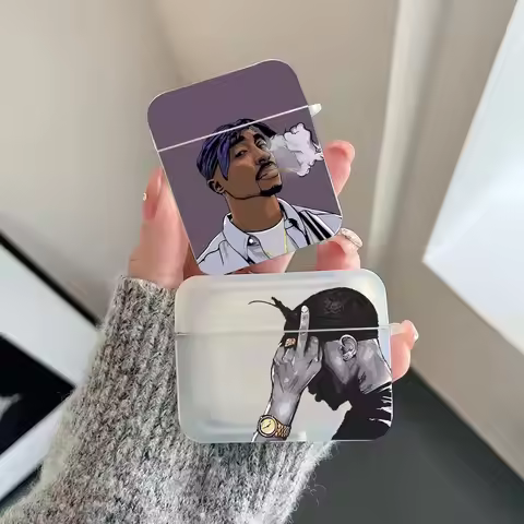 Rapper 2Pac Tupac Shakur Earphone Case for Airpods 4th 3rd Pro 3 Hard Covers for Airpod 2 3 1 Protec