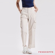 Penshoppe Essentials Straight Fit Cargo Pants For Women (Beige)