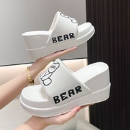 รองเท้าแตะ EVA แบบเรียบกันลื่นสำหรับผู้หญิงพื้นรองเท้านุ่มหนา9ซม. กันกลิ่น