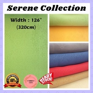 Kain Langsir Blackout Bunga Timbul Bidang 126''/ Sunblock Embossing Curtain Cloth Width 126'' SERENE