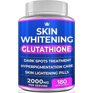 Glutathione Whitening Pills - 180 Capsules 2000mg Glutathione - Effective Skin Lightening Supplement