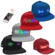 【Holqa】 USB Rechargeable Wireless APP Programmable Led Scrolling Text Message Cap Digital Display Me