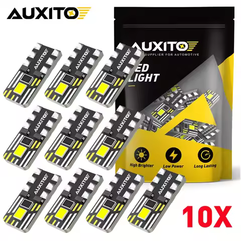 AUXITO 10Pcs W5W T10 W5W 194 501 Led Canbus No Error Car Interior Light T10 License Plate Lights for