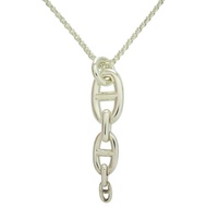 สภาพดีHermès Chaine d'Ancre Enchaine GM 22AG183617 925 สร้อยคอเงิน 1191 [มือสอง] HERMES