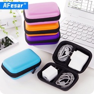 Portable Case for Headphones Case Mini Zippered Round Storage Hard Bag Headset Box for Earphone Case SD TF Cards