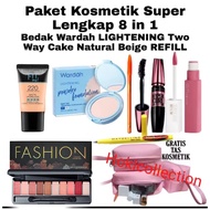 DISKON Paket Makeup Satu Set / Paket Makeup Wanita / Glowing / Kosmetik - Bedak Wardah - Maskara - E