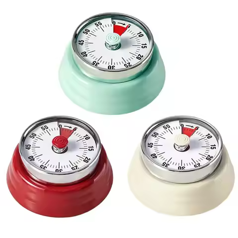 Magnetic Backing Kitchen Countdown Timer Visual Timer Stainless Steel Mechanical Countdown Timer Met