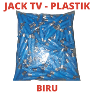 JACK TV PLASTIK WARNA BIRU satuan JEK JAK ANTENA RECEIVER TIPI TIVI COLOKAN KONEKTOR CONNECTOR KABEL CONECTOR SOCKET MALE FEMALE COWOK CEWEK SOKET COWO CEWE JANTAN BETINA PLUG PLUK ANTENNA TELEVISI DIGITAL ANALOG