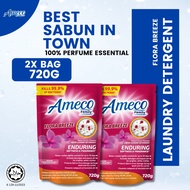 Ameco Laundry Detergent Flora Breeze 720g x2 Bag (Twin Pek)