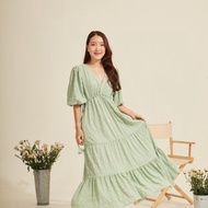 飄逸面料荷葉邊連衣裙 - TUAIFU : 薄荷綠