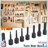 AMBER 1Pcs Electric Drill Socket Adapter, Long Bit 78mm Length 12 Point Torx Socket, M5-M19 Metric 1
