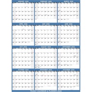 Kalendar Dinding Tahunan 2026 - Kalendar Tahunan Besar 2026 Vertikal, Jan 2026 - Dis 2026, 33.7" x 4